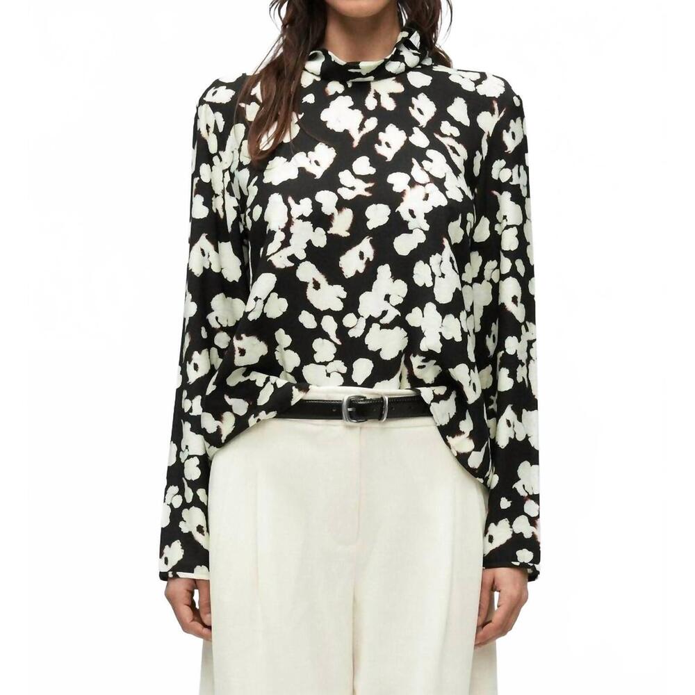 NEW PROENZA SCHOULER ansel long sleeves top in black floral - Picture 1 of 4